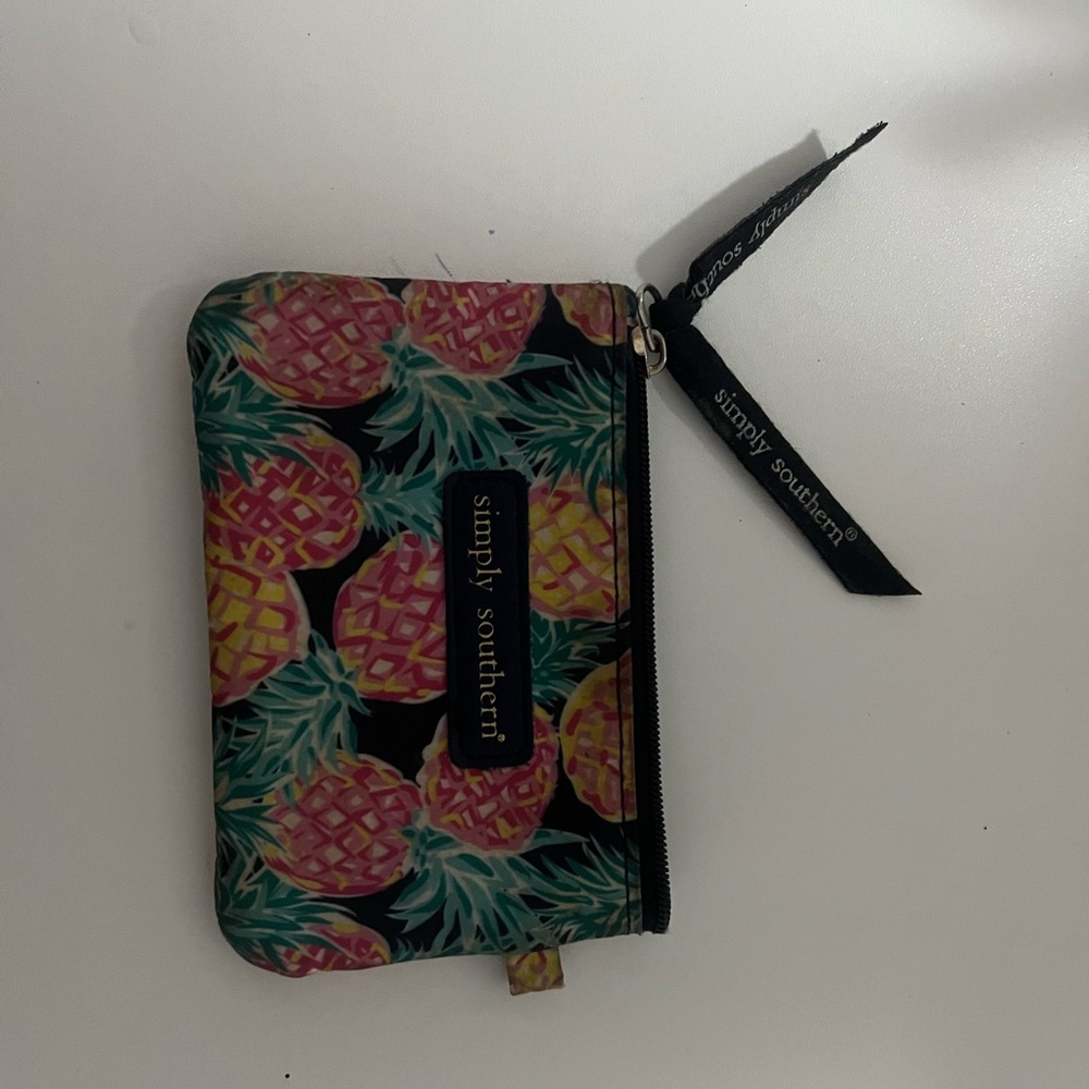 Simply Southern Black Wallet with Pink & Teal Pineapple Print